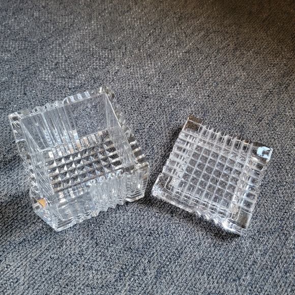 Mikasa Crystal Cube Trinket Box Jewelry Holder Square 3.25" Germany Regency - Picture 2 of 4